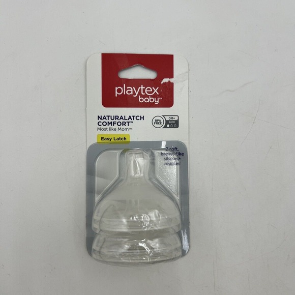 PLAYTEX BABY NATURALATCH COMFORT MOST LIKE MOMS EASY LATCH 2 NIPPLES NEW 3M+ - Picture 1 of 5